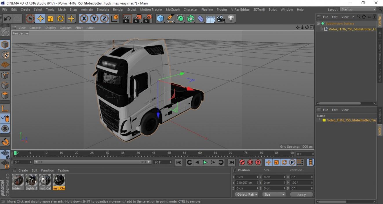 3D Volvo FH16 750 Globetrotter Truck model