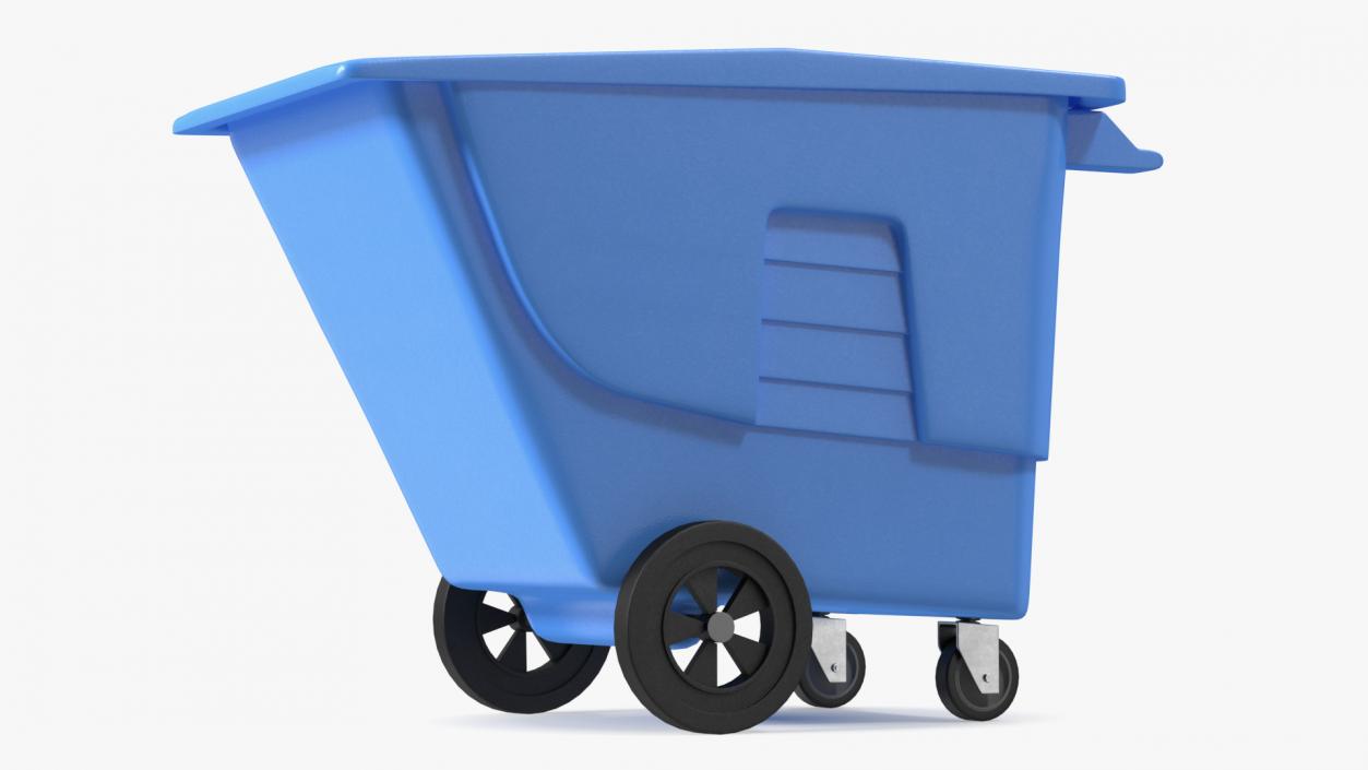 3D model Wheeled Plastic Blue Trash Can