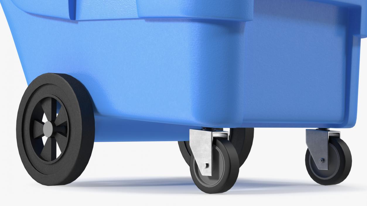 3D model Wheeled Plastic Blue Trash Can