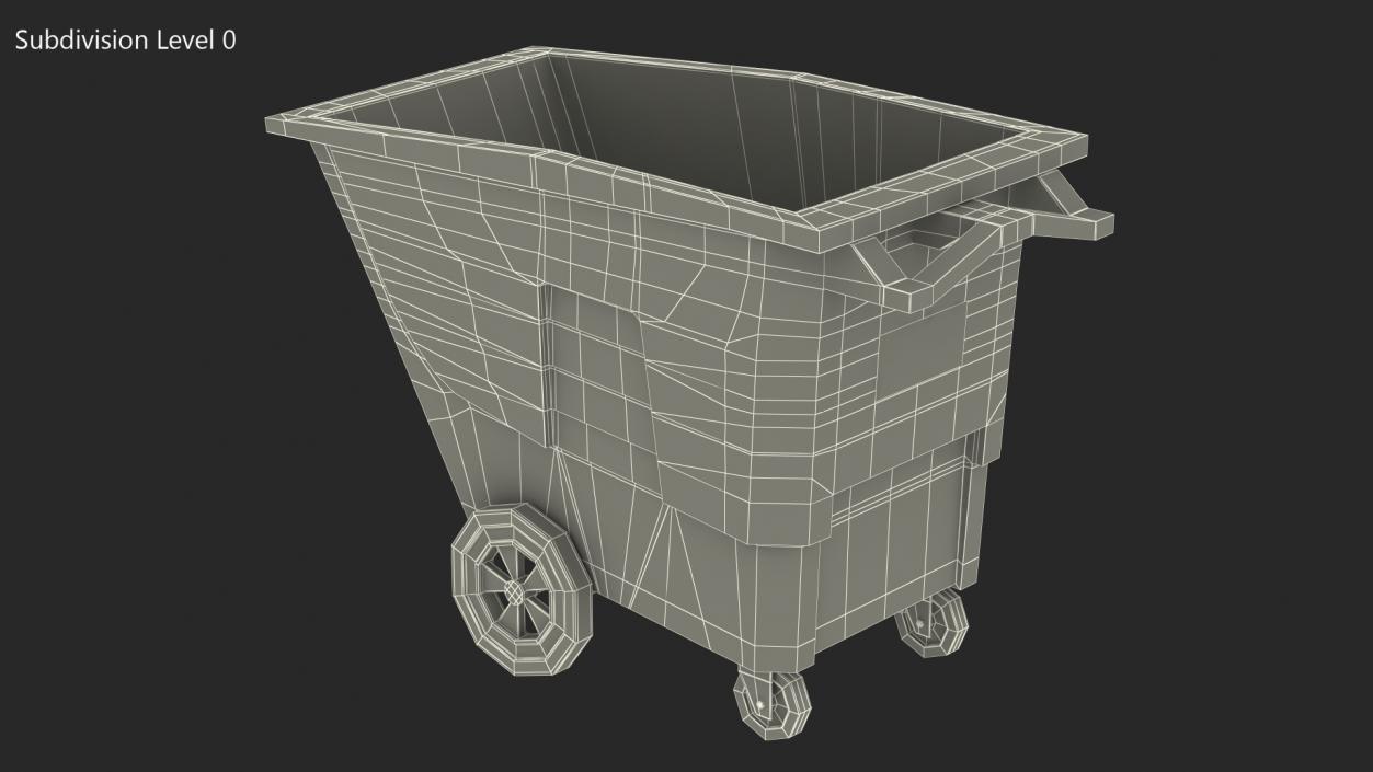 3D model Wheeled Plastic Blue Trash Can