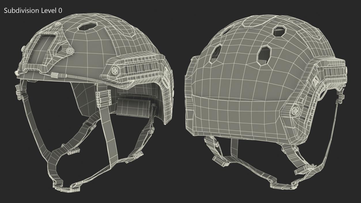 Airsoft Khaki Tactical Helmet 3D model