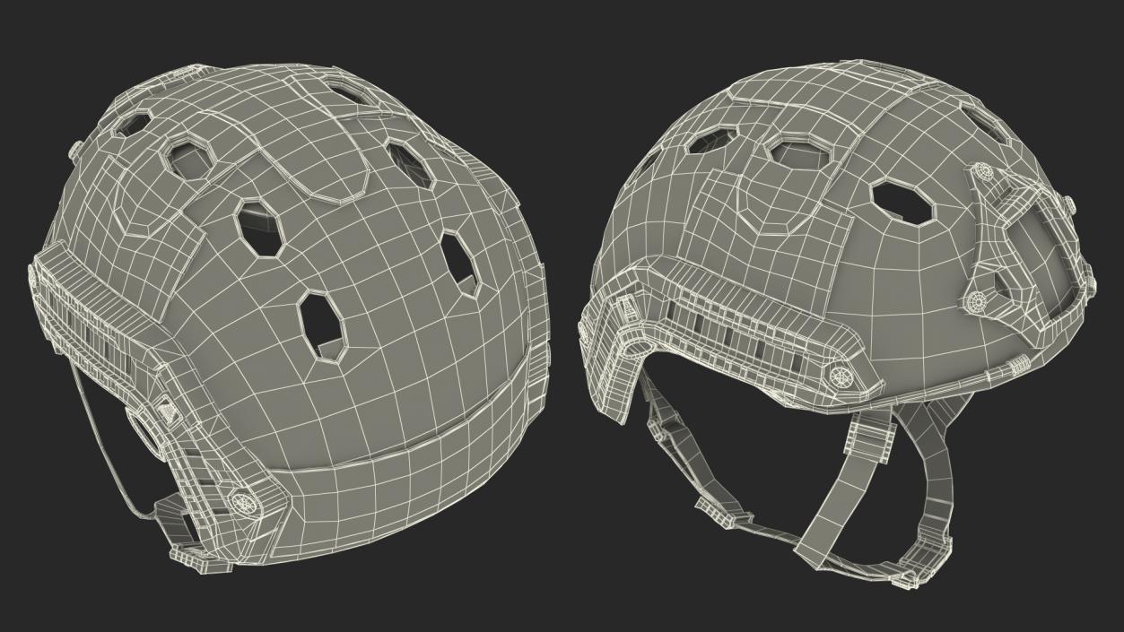 Airsoft Khaki Tactical Helmet 3D model