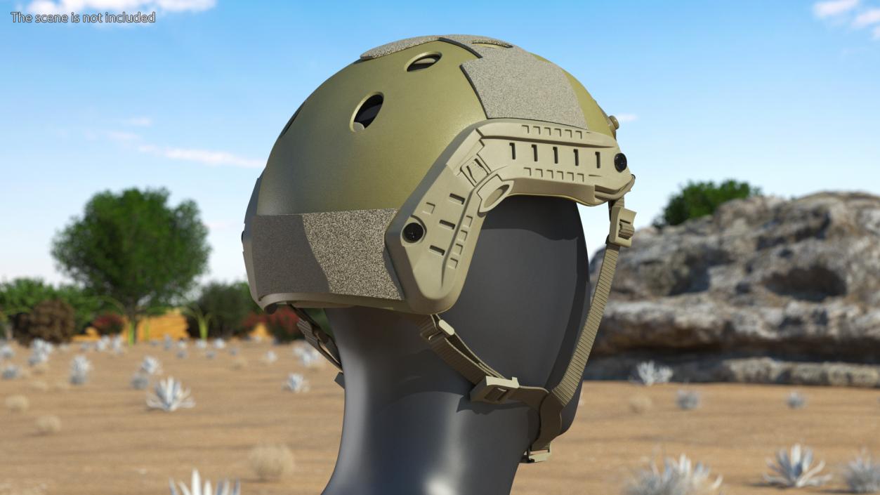 Airsoft Khaki Tactical Helmet 3D model