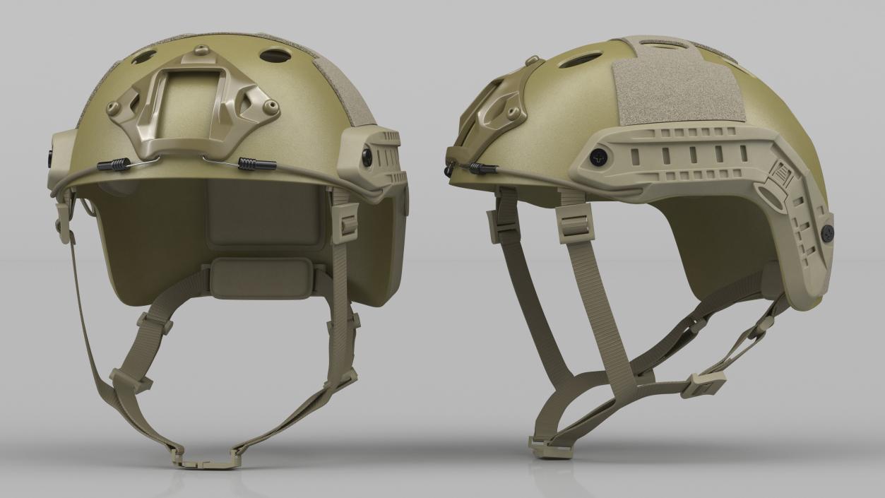 Airsoft Khaki Tactical Helmet 3D model