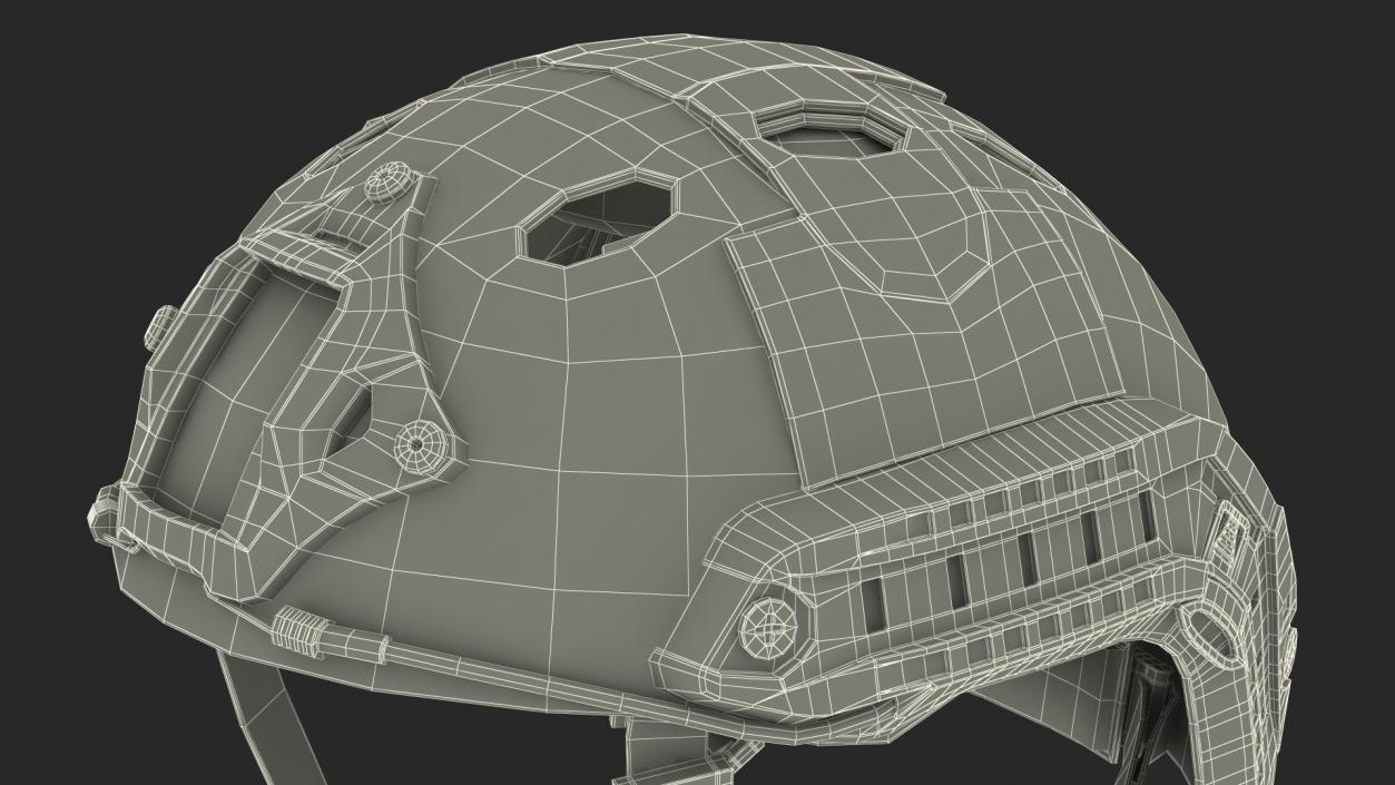 Airsoft Khaki Tactical Helmet 3D model