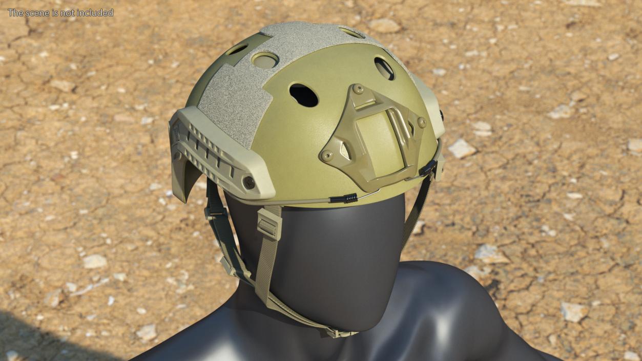 Airsoft Khaki Tactical Helmet 3D model