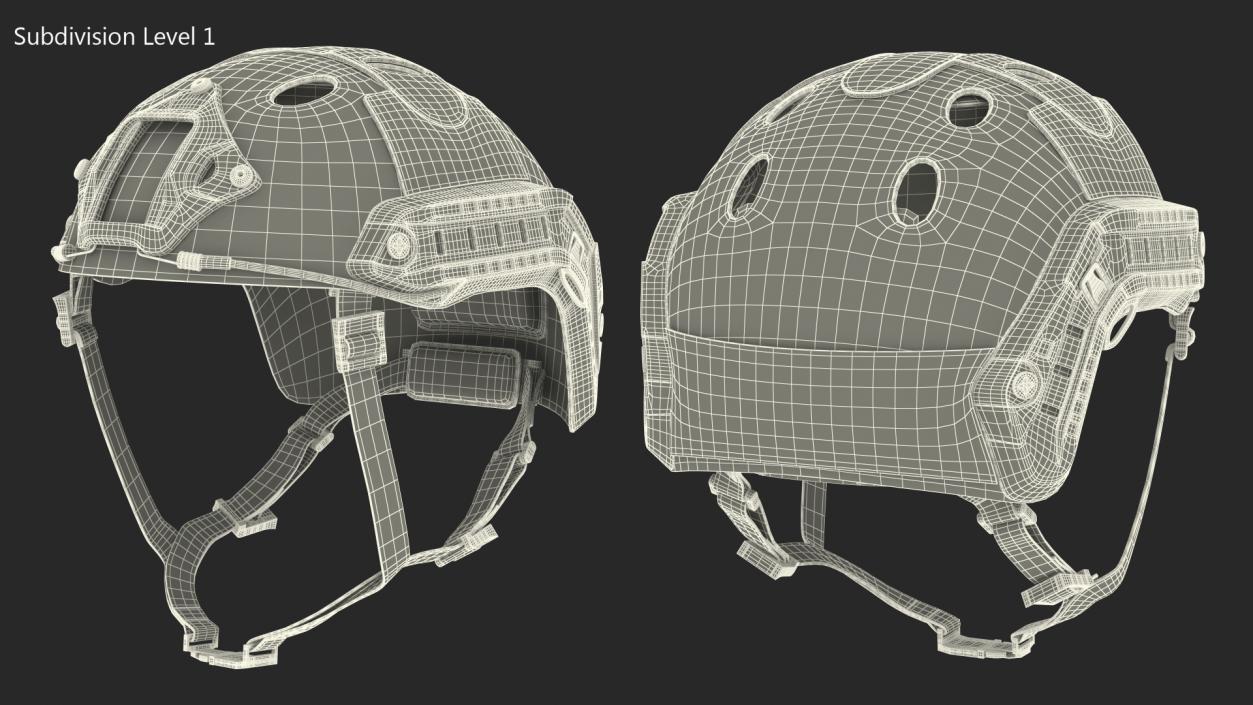 Airsoft Khaki Tactical Helmet 3D model