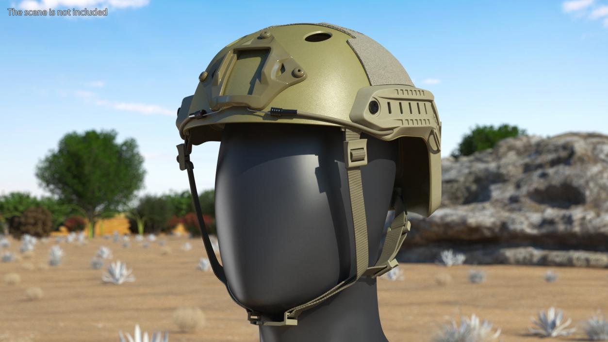 Airsoft Khaki Tactical Helmet 3D model