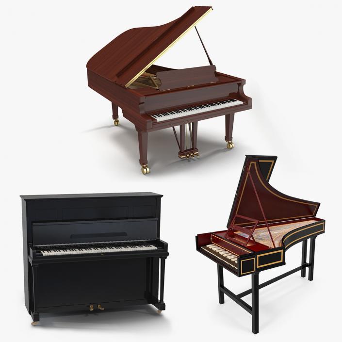 3D Musical Keyboard Instruments Collection 2