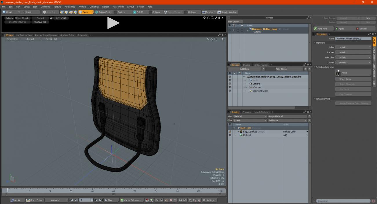 Hammer Holder Loop Dusty 3D model