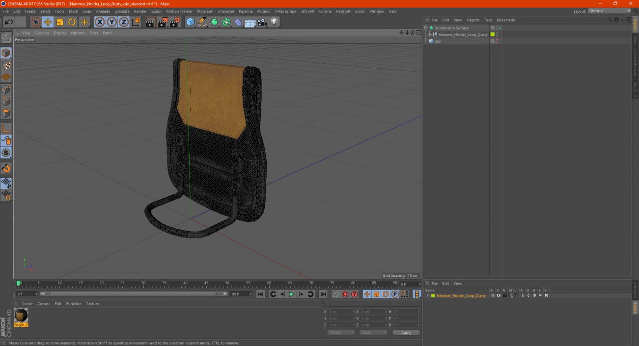 Hammer Holder Loop Dusty 3D model