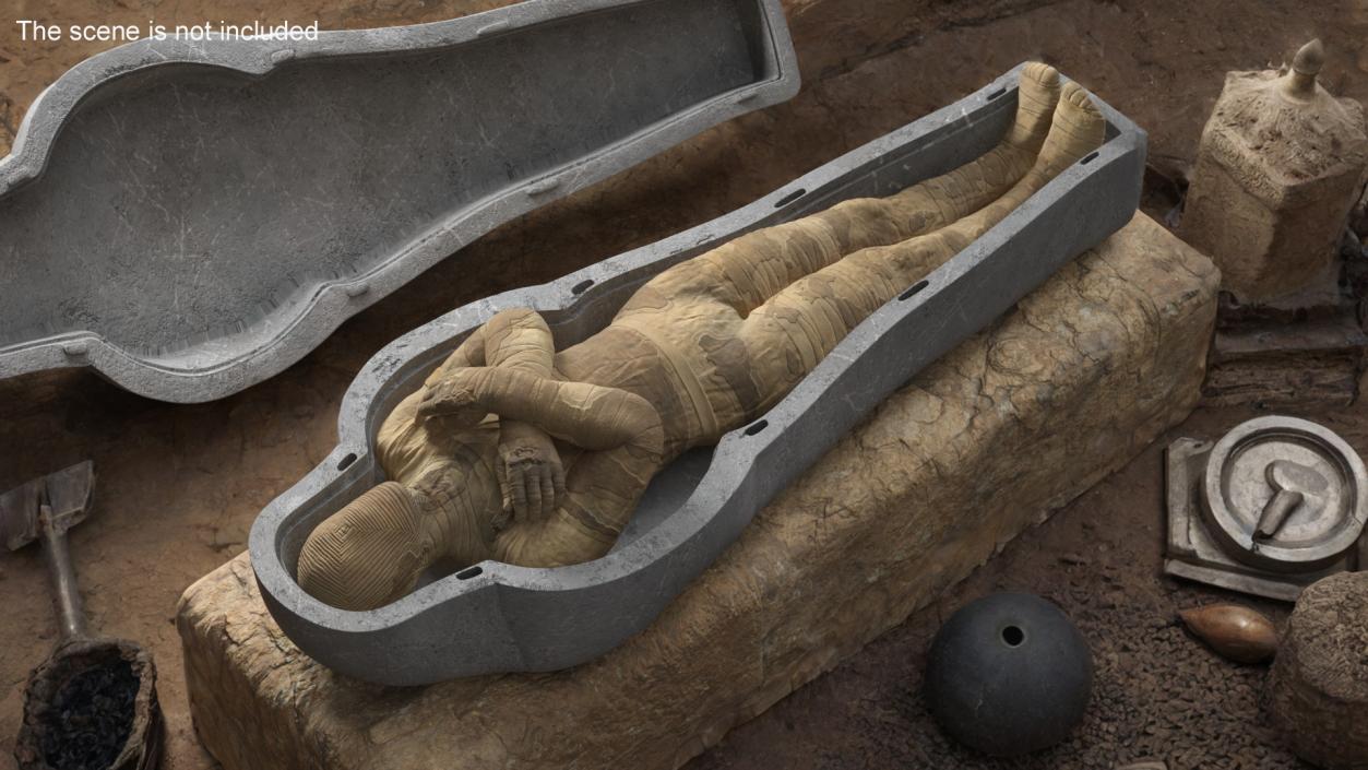 3D model Mummy with Arms Crossed 2