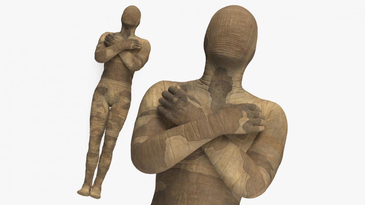 3D model Mummy with Arms Crossed 2