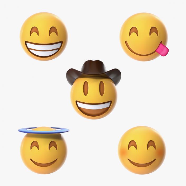 Smiling Emoji Collection 3D model