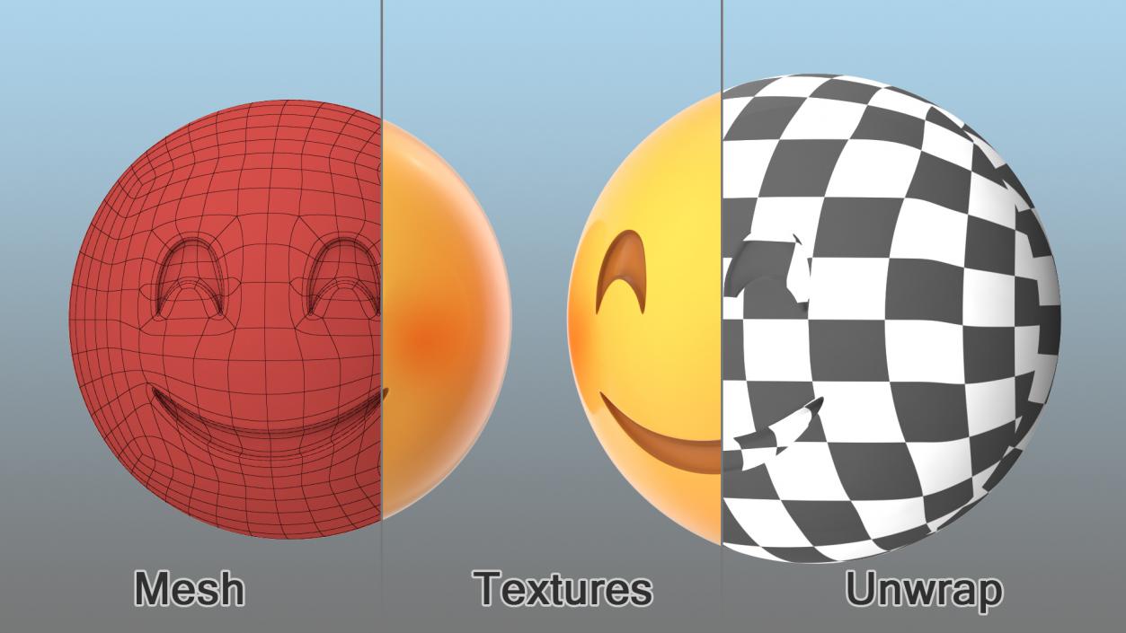 Smiling Emoji Collection 3D model