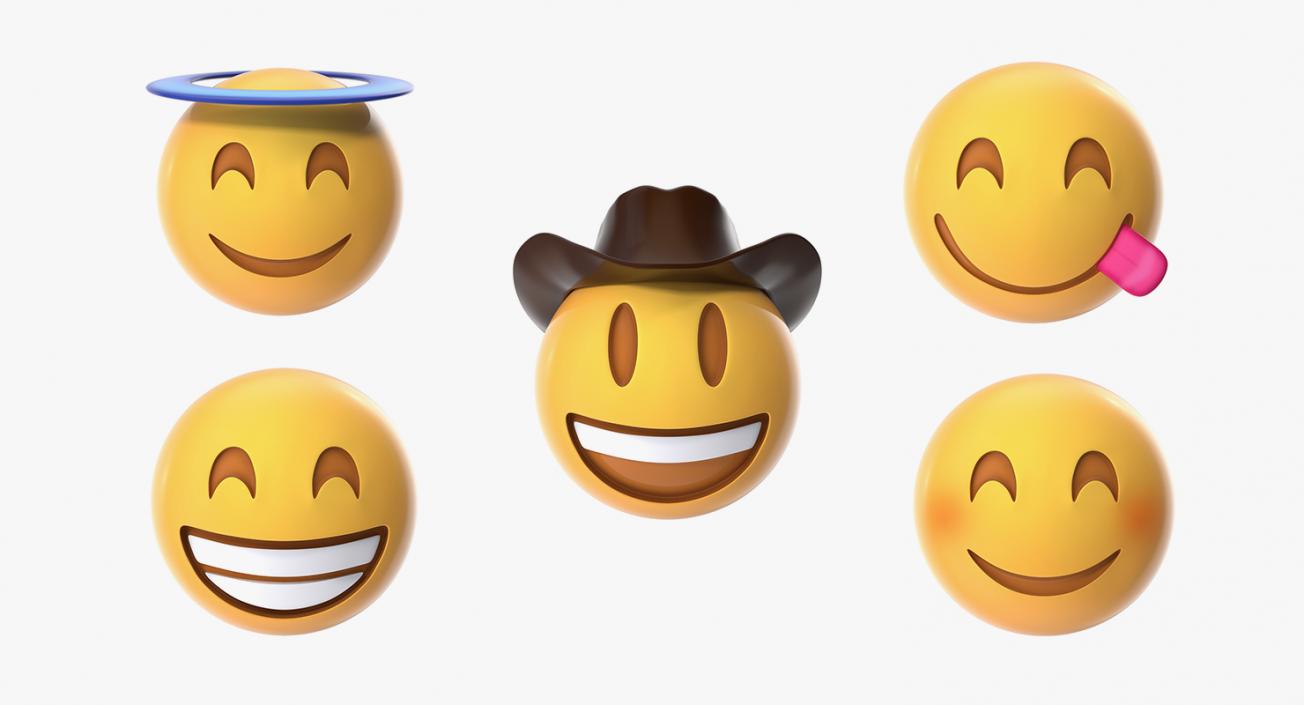 Smiling Emoji Collection 3D model