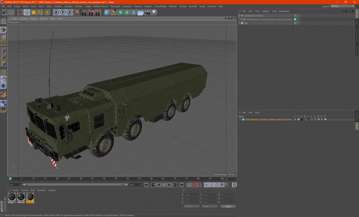 300P Bastion-P Mobile Defence Missile System 3D model