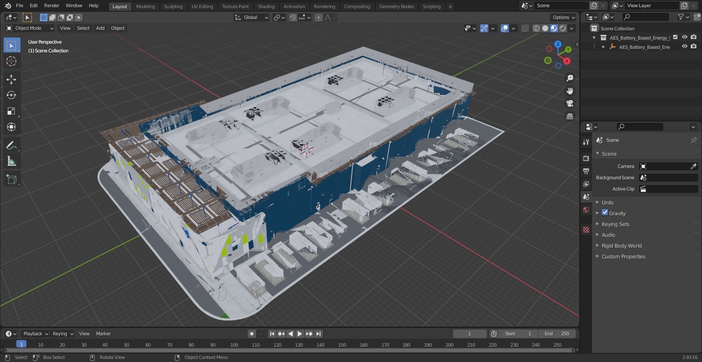 3D AES Battery Based Energy Storage Building