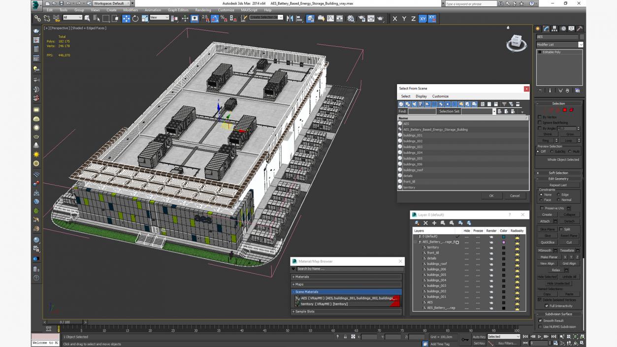 3D AES Battery Based Energy Storage Building