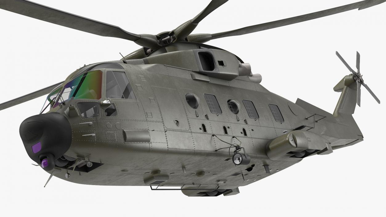 3D Medium Lift Military Helicopter Rigged model