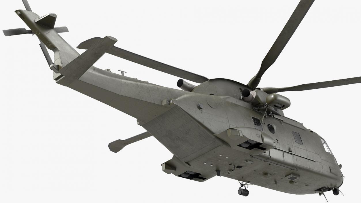 3D Medium Lift Military Helicopter Rigged model