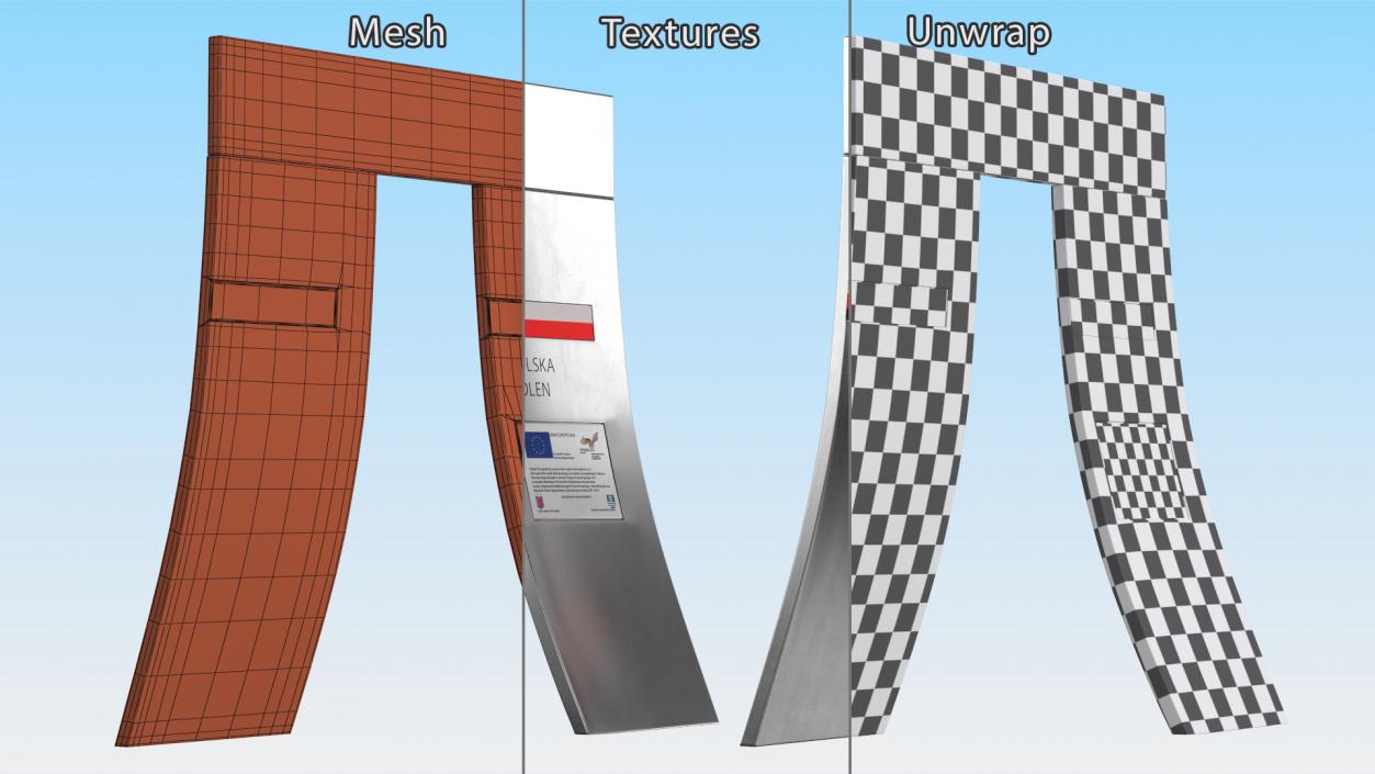 3D Poland Germany Border Gate