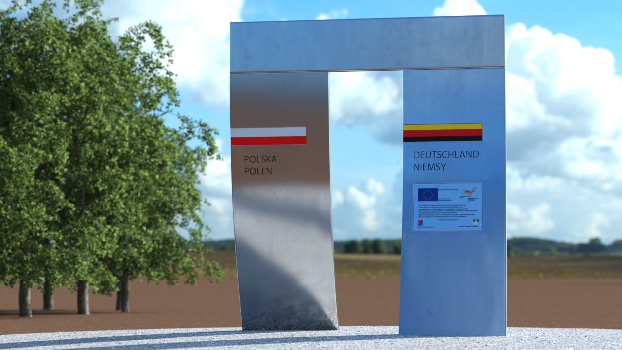 3D Poland Germany Border Gate