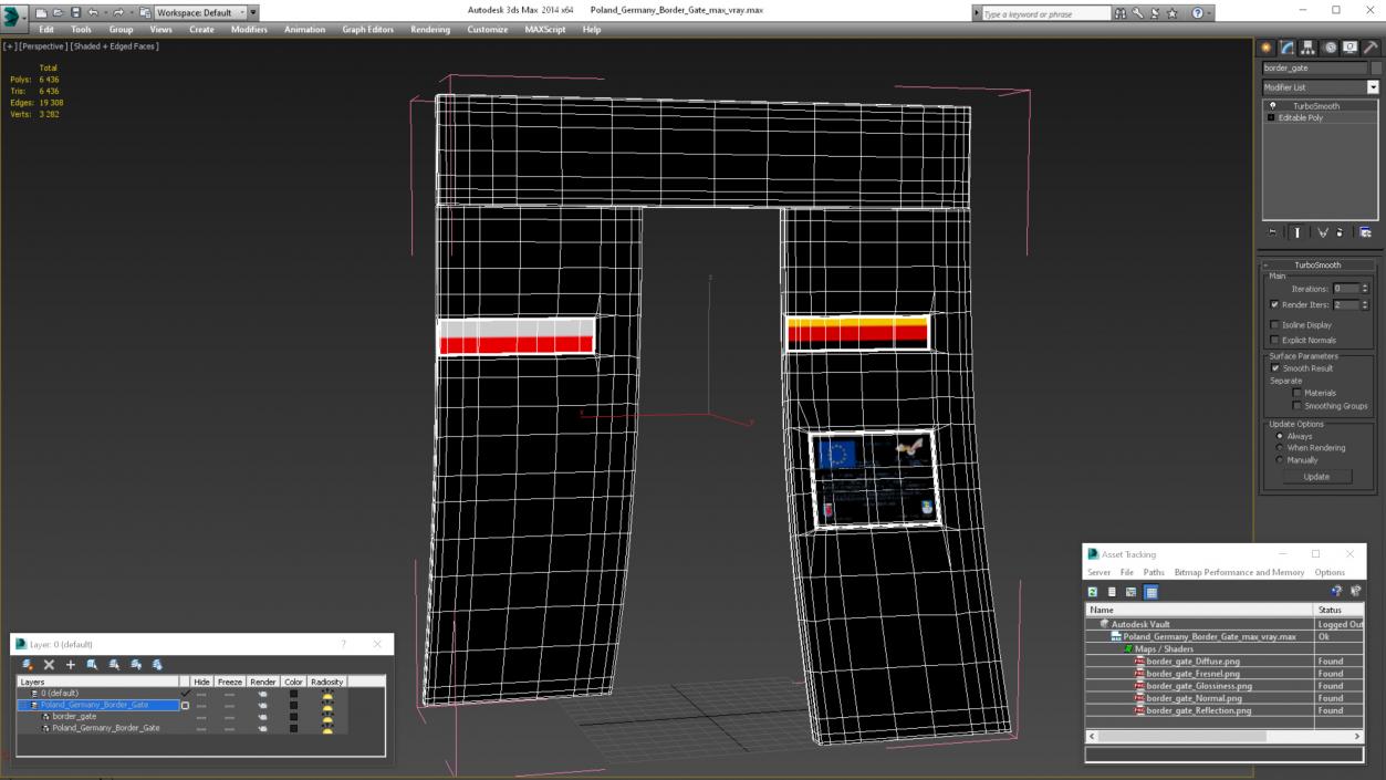 3D Poland Germany Border Gate