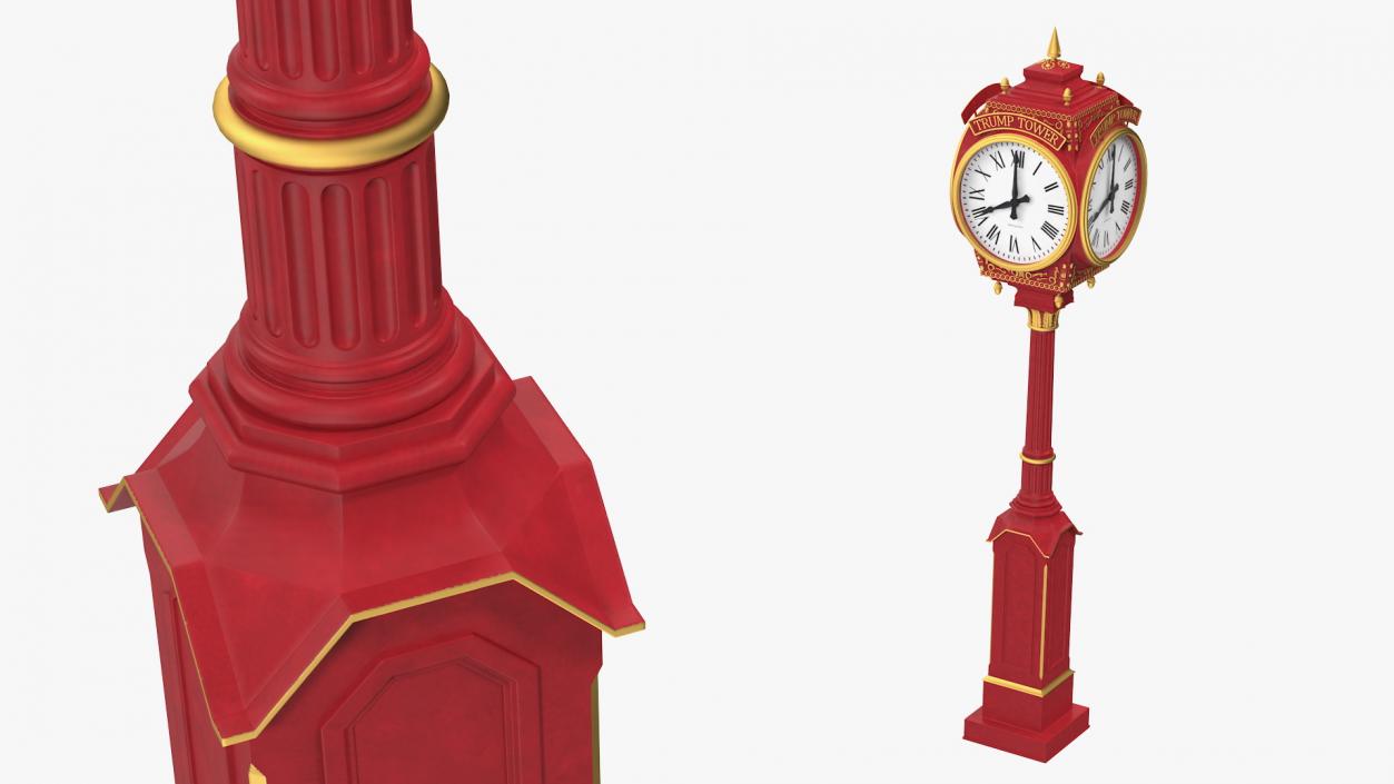 3D Trump Tower Clock Red