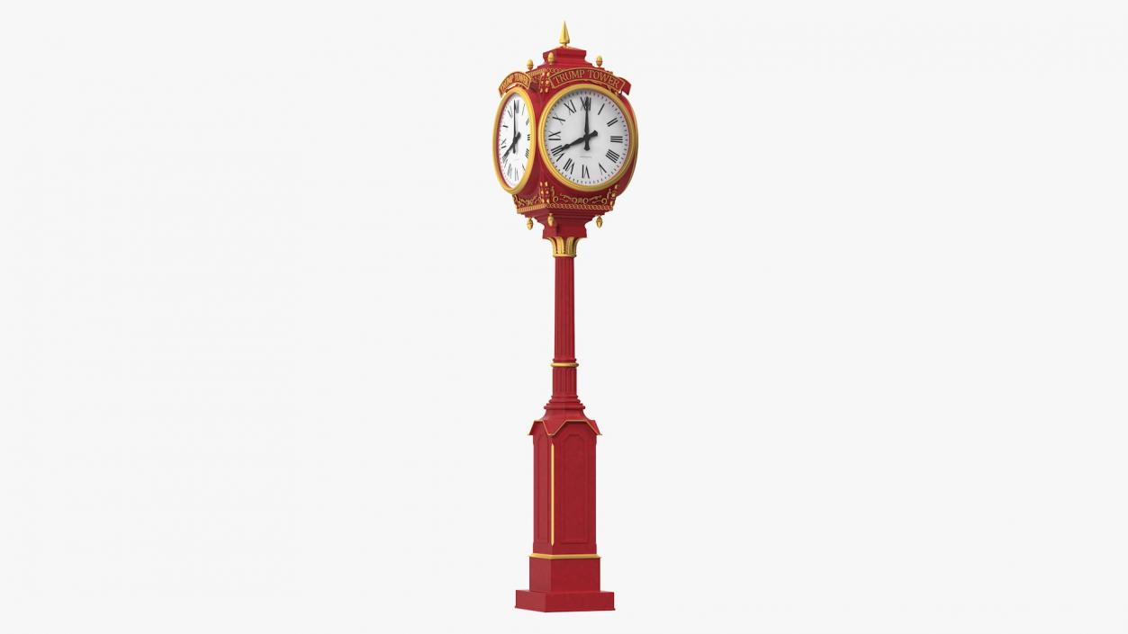 3D Trump Tower Clock Red