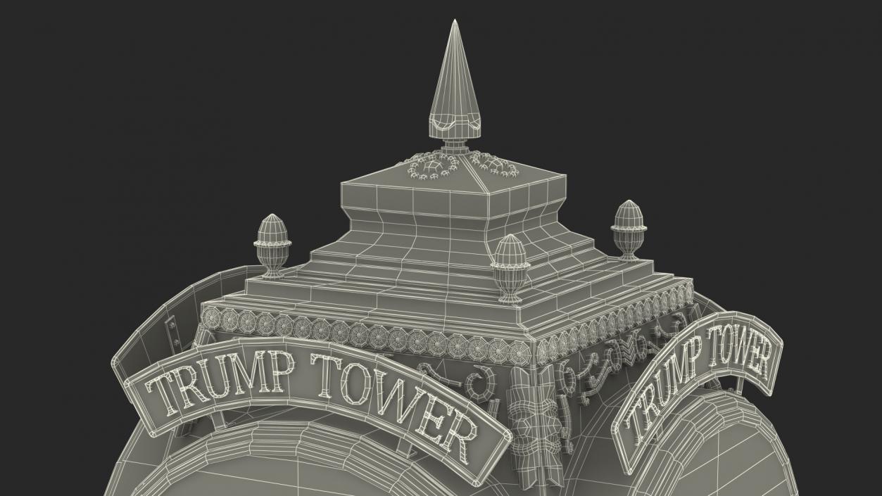 3D Trump Tower Clock Red