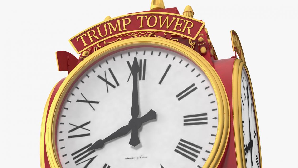 3D Trump Tower Clock Red