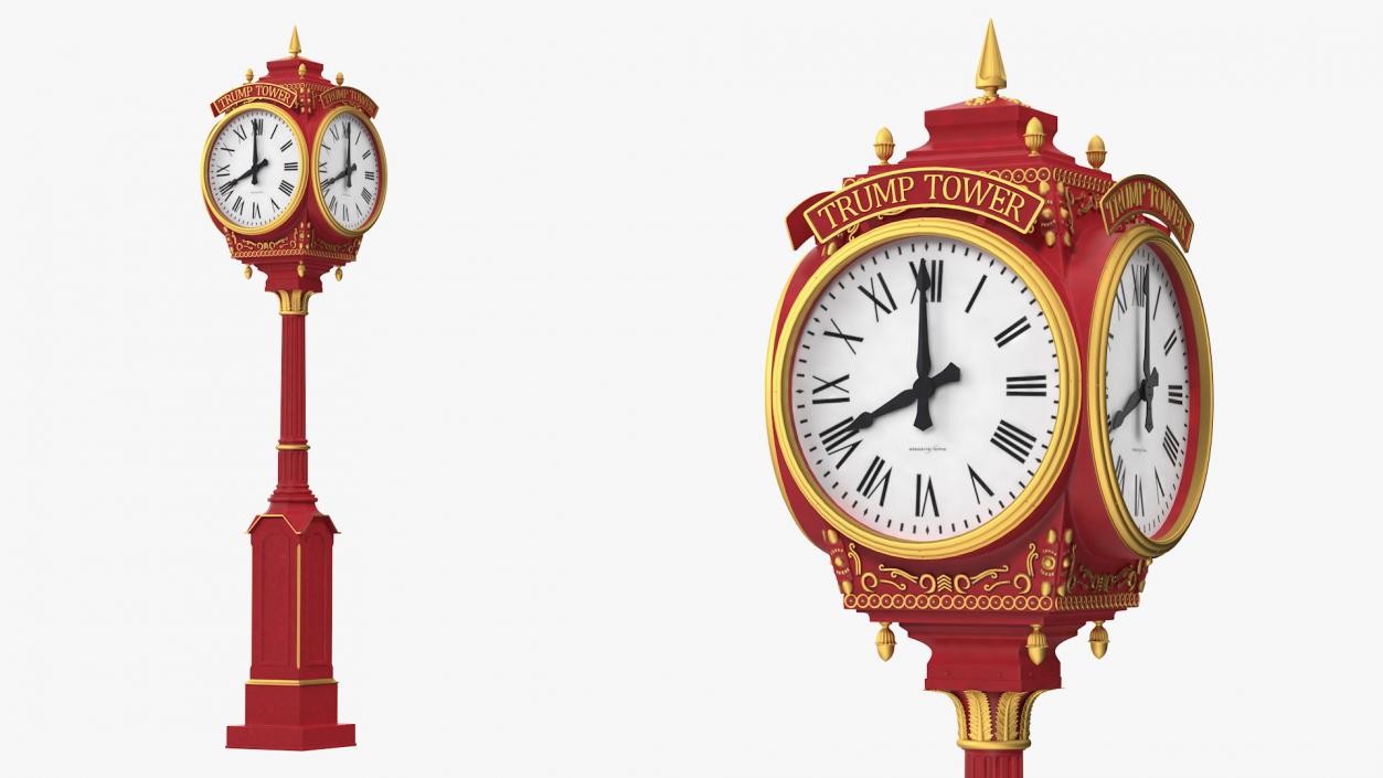 3D Trump Tower Clock Red