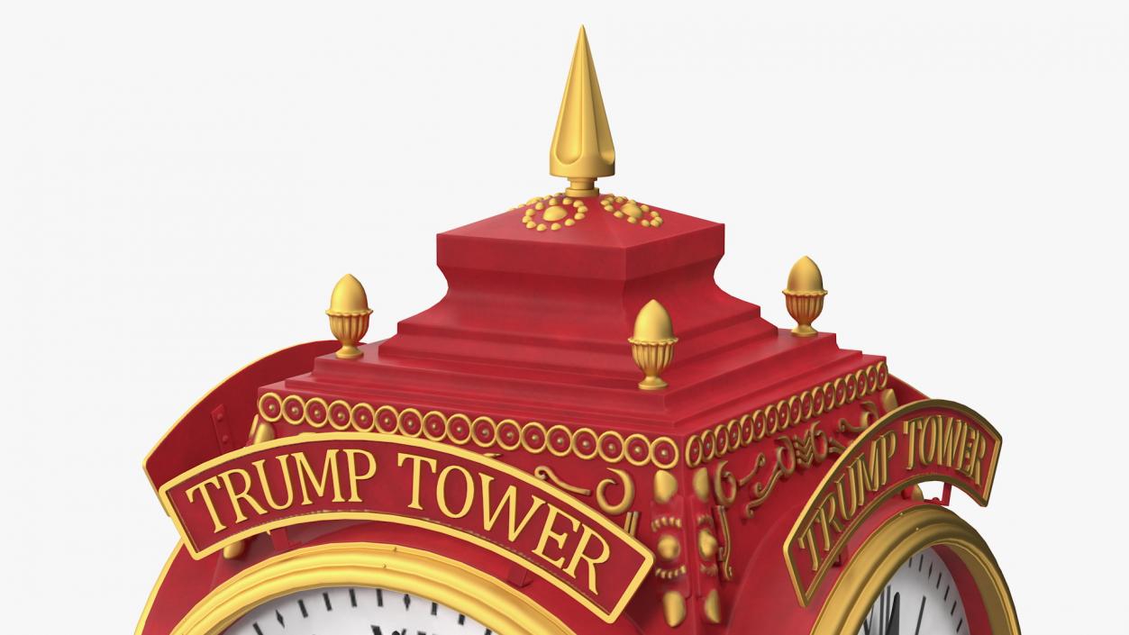 3D Trump Tower Clock Red