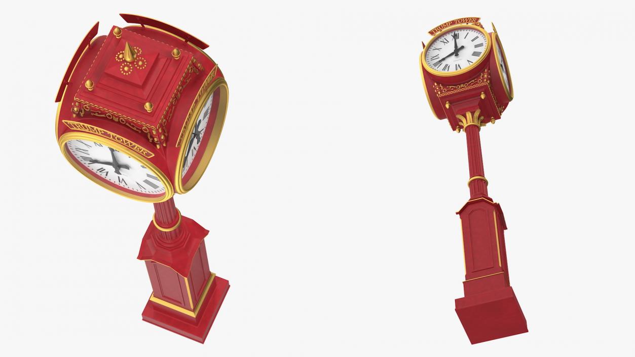 3D Trump Tower Clock Red