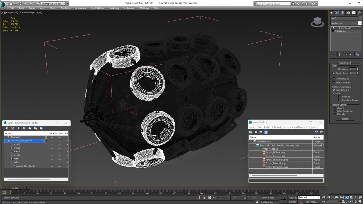 3D Pneumatic Ship Fender 2 model