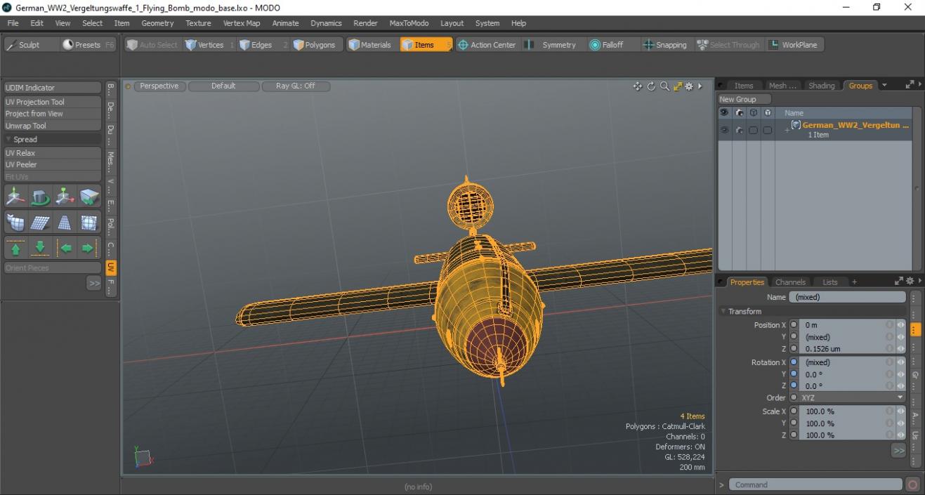 3D German WW2 Vergeltungswaffe 1 Flying Bomb