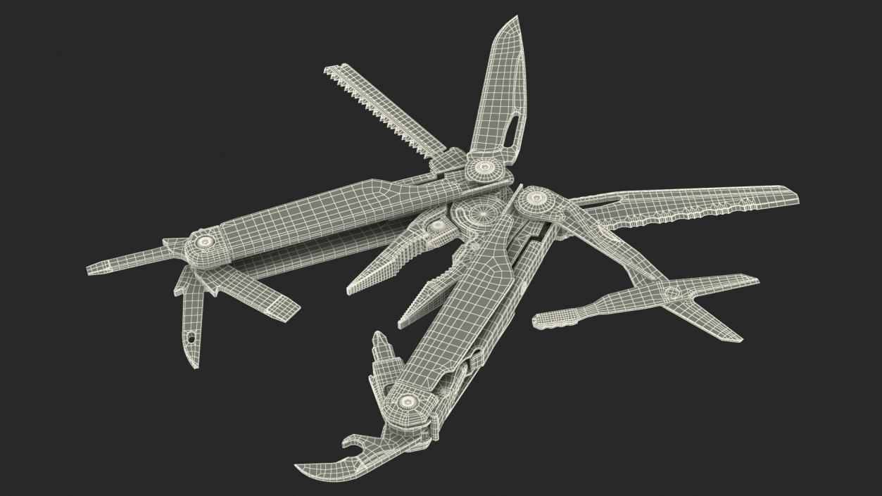 3D Multitool Silver Rigged model