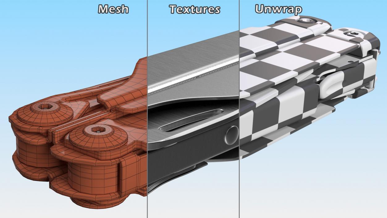 3D Multitool Silver Rigged model