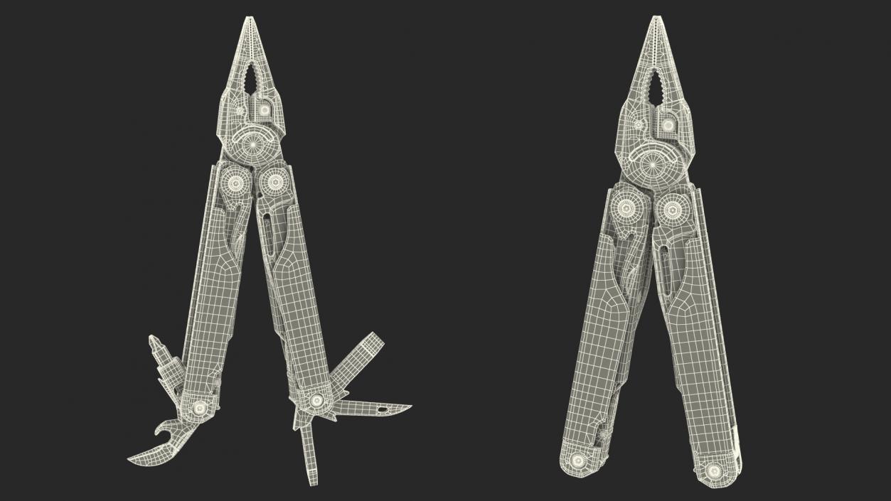 3D Multitool Silver Rigged model