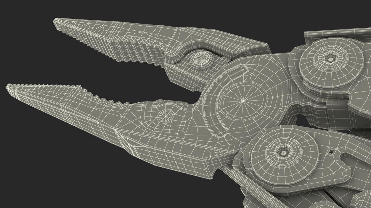 3D Multitool Silver Rigged model