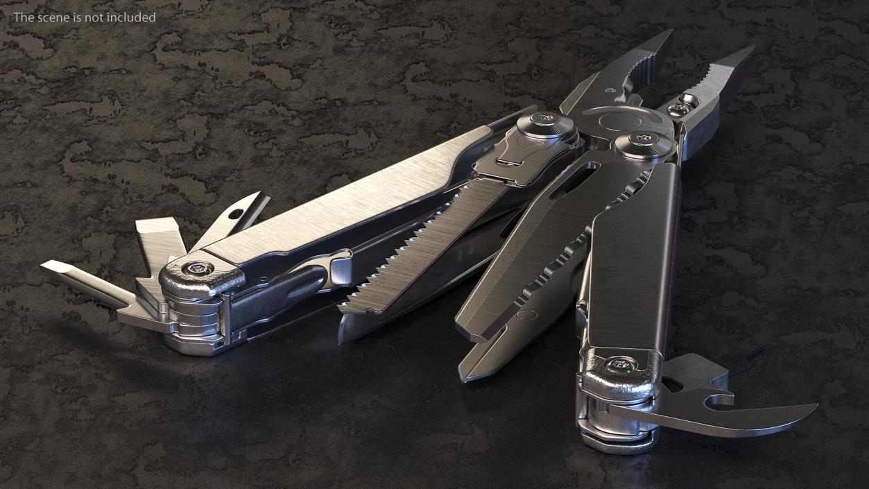 3D Multitool Silver Rigged model