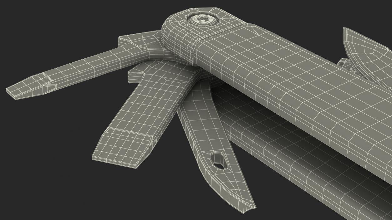 3D Multitool Silver Rigged model