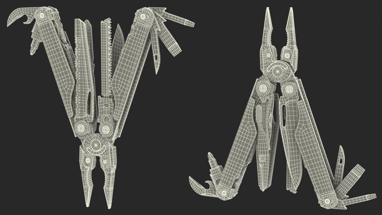 3D Multitool Silver Rigged model