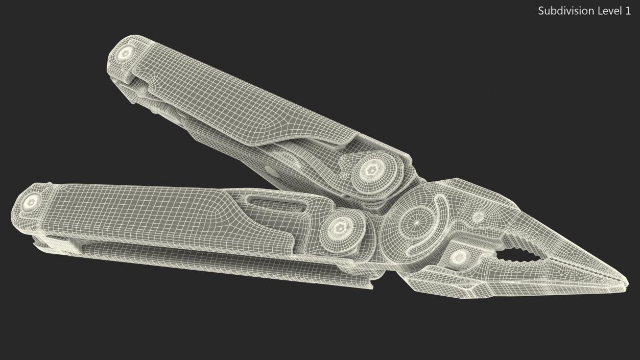 3D Multitool Silver Rigged model