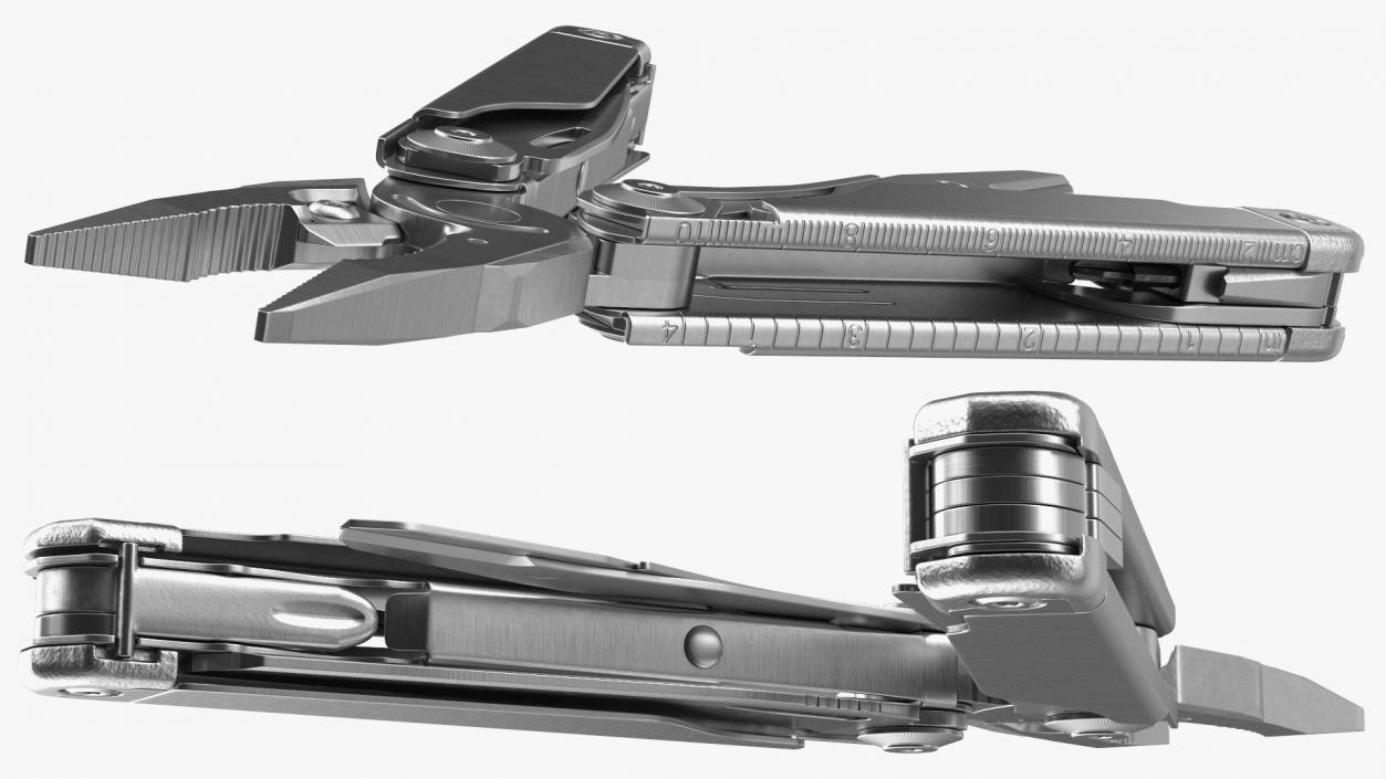 3D Multitool Silver Rigged model