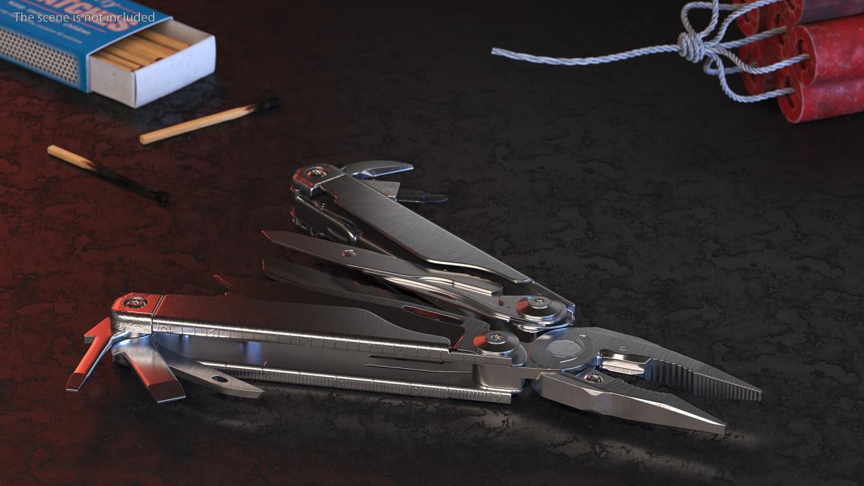 3D Multitool Silver Rigged model