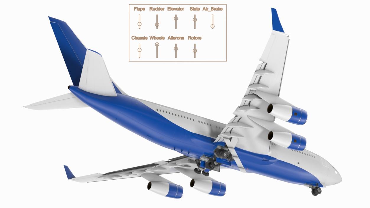 Long Range Plane Simple Interior Rigged 3D model