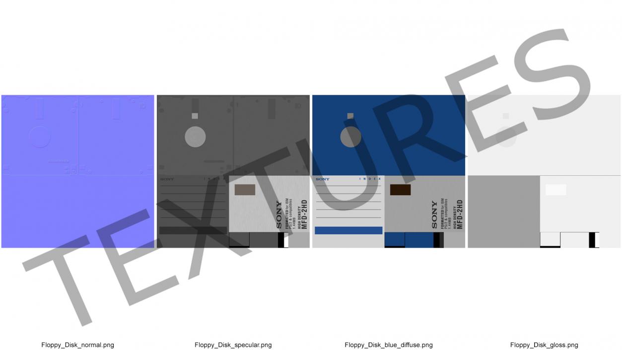 3D model Sony MFD 2HD Double Sided Micro Diskette Blue