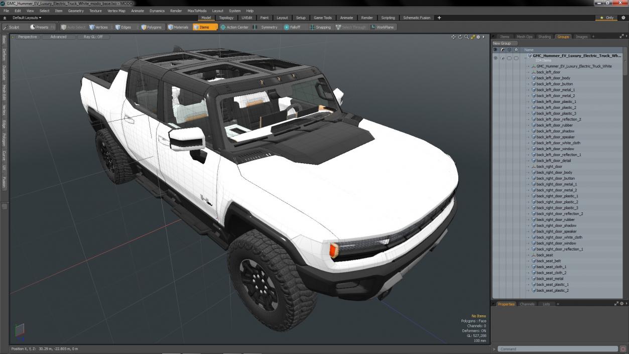 3D GMC Hummer EV Luxury Electric Truck White